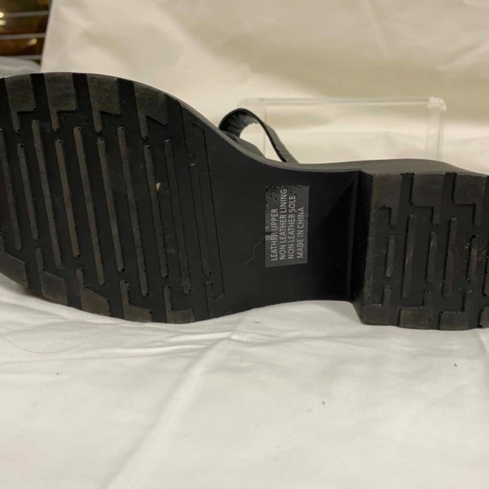 WINDSOR SMITH Lily Black Leather 90s Chunky Platform Block Heel Sandals - Picture 14 of 16
